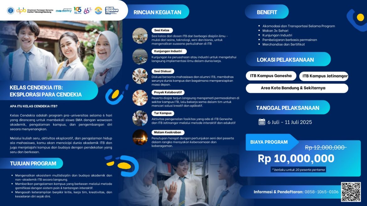 Kelas Cendekia ITB 2025: Eksplorasi Akademik dan Pengembangan Diri bagi Siswa SMA